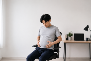 腹だけ出る男の原因とは？デスクワーカーが筋トレより先にやること